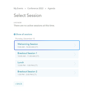 Let Attendees View the Events Agenda Session Details and Content