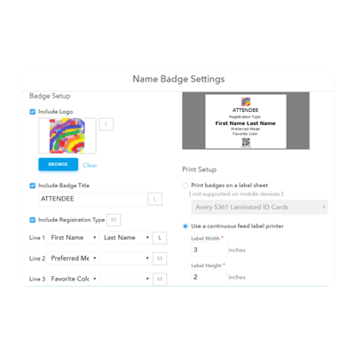 Custom Event Badge Printing