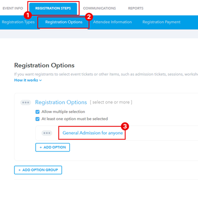 Registration Option