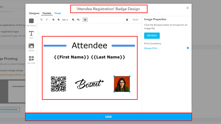 customize the badge