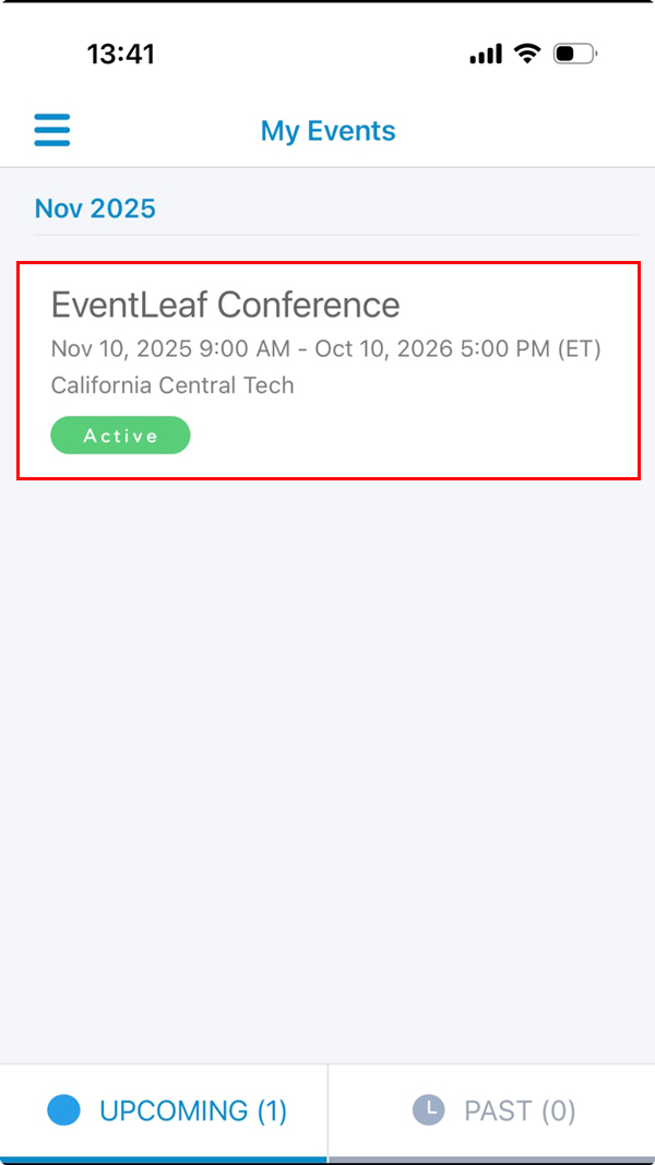 Click on the event you are going to attend to capture leads.