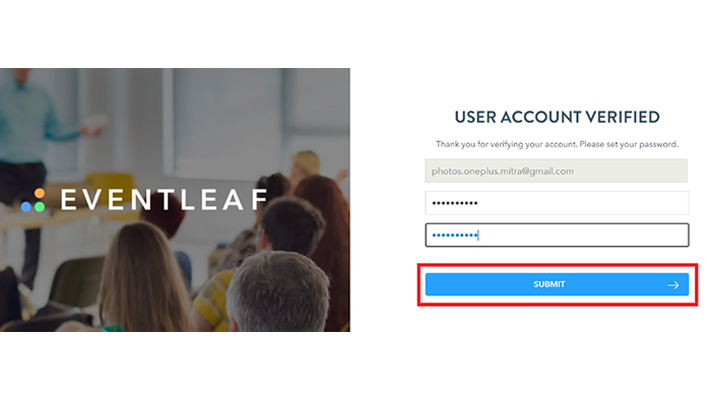 Eventleaf website page