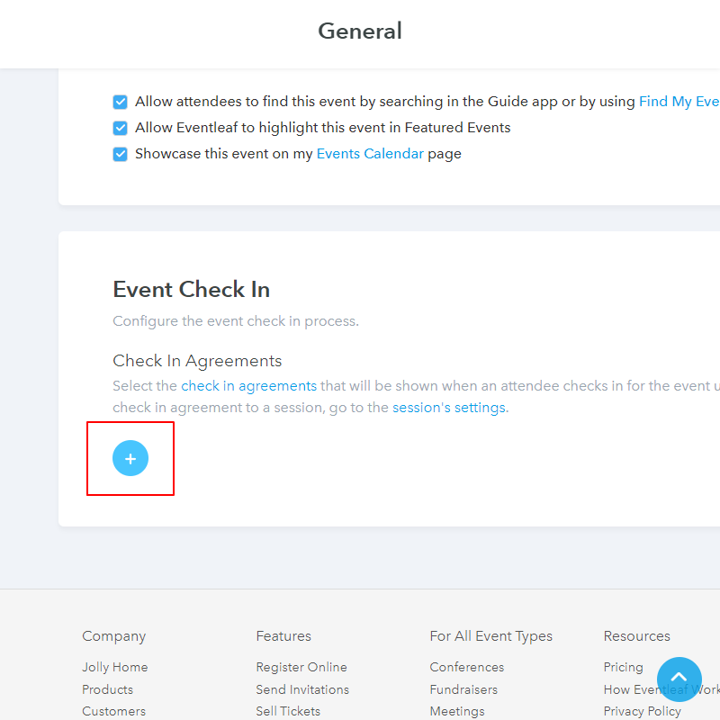 Enable check in agreements