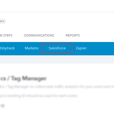 Then click on Salesforce on the blue bar