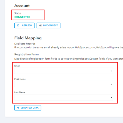 You can now map Eventleaf registration form fields to corresponding Salesforce Contact fields