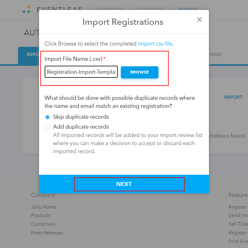 Select Import File