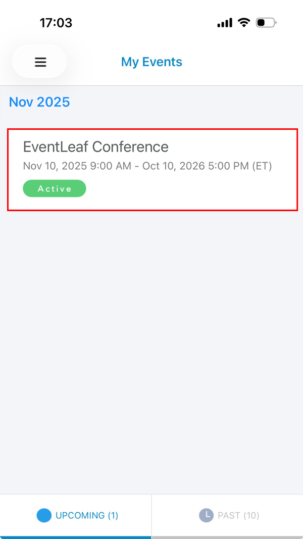 Select Your Event