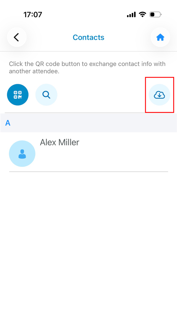 Tap the Cloud Icon